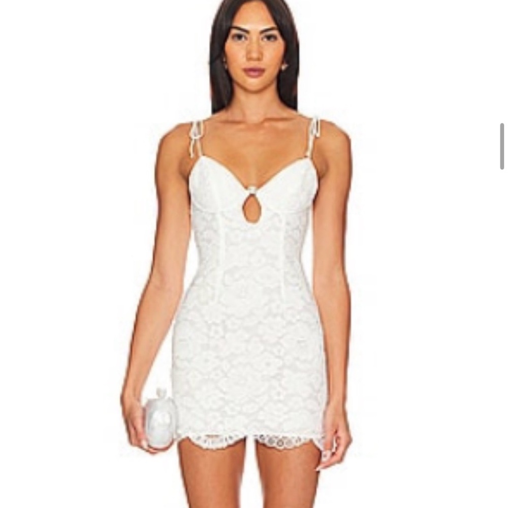 White Lace Mini Dress Size S